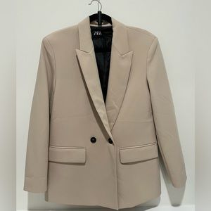 ZARA oversized blazer- size XS BEIGE/TAN